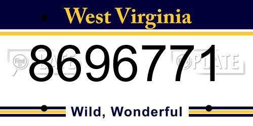 8696771 West Virginia License Plate
