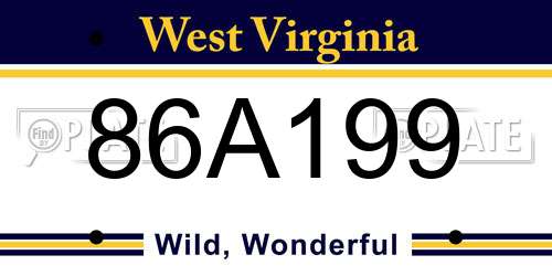 86A199 West Virginia License Plate