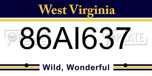 86AI637 West Virginia License Plate
