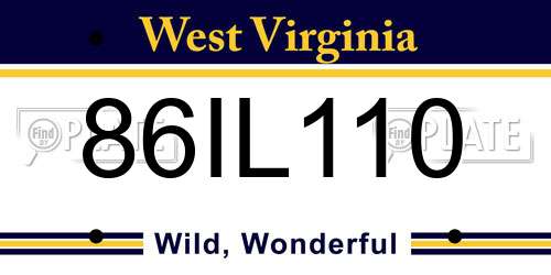 86IL110 West Virginia License Plate