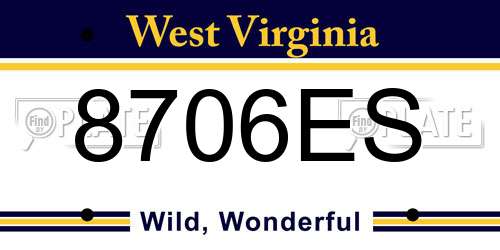 8706ES West Virginia License Plate