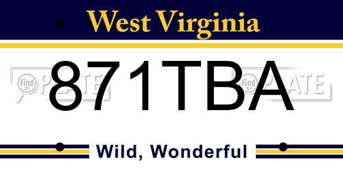 871TBA West Virginia License Plate