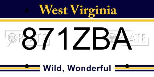 871ZBA West Virginia License Plate