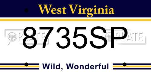 8735SP West Virginia License Plate