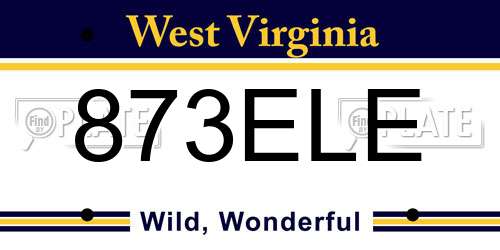 873ELE West Virginia License Plate