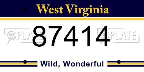 87414 West Virginia License Plate