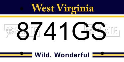 8741GS West Virginia License Plate