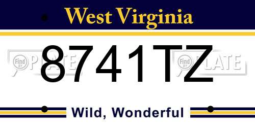 8741TZ West Virginia License Plate