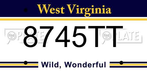 8745TT West Virginia License Plate
