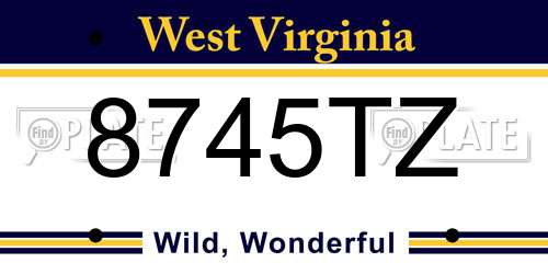 8745TZ West Virginia License Plate
