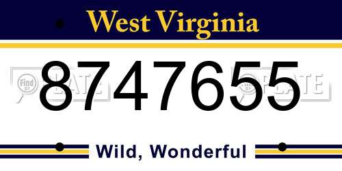 8747655 West Virginia License Plate
