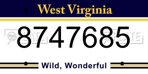 8747685 West Virginia License Plate