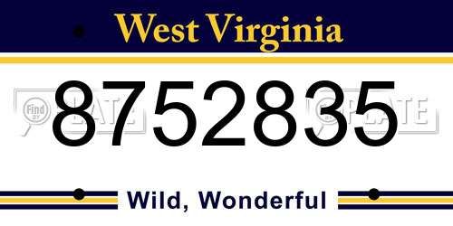 8752835 West Virginia License Plate