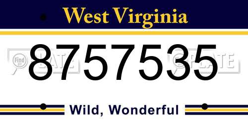 8757535 West Virginia License Plate