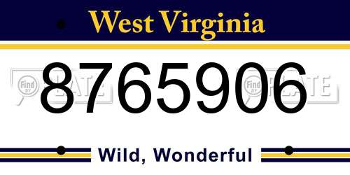 8765906 West Virginia License Plate