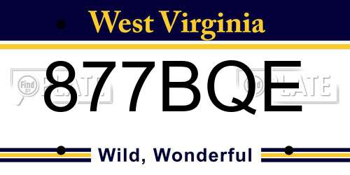 877BQE West Virginia License Plate