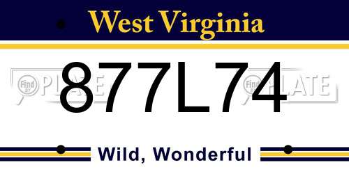 877L74 West Virginia License Plate