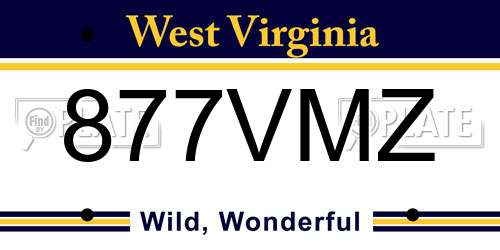 877VMZ West Virginia License Plate
