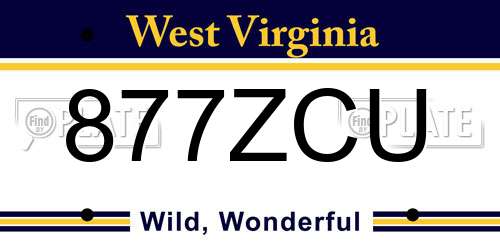877ZCU West Virginia License Plate