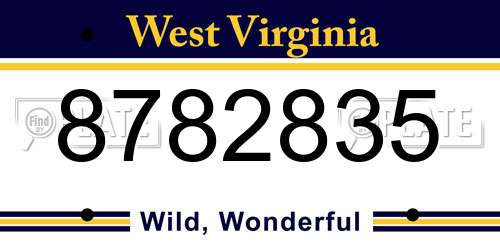 8782835 West Virginia License Plate