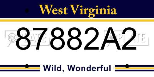 87882A2 West Virginia License Plate