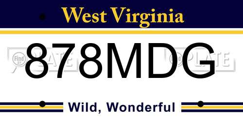 878MDG West Virginia License Plate