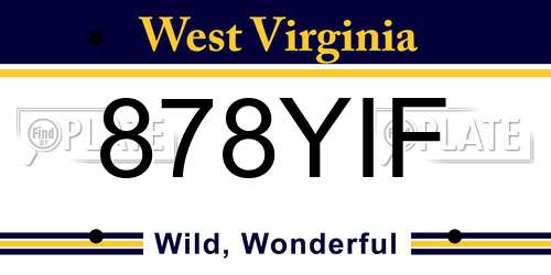 878YIF West Virginia License Plate