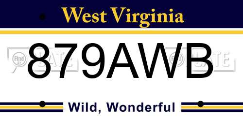 879AWB West Virginia License Plate