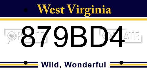 879BD4 West Virginia License Plate