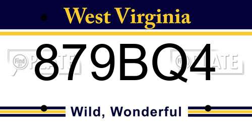 879BQ4 West Virginia License Plate