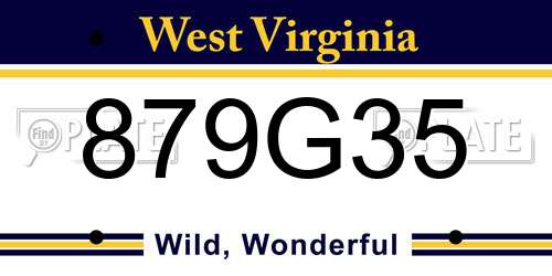 879G35 West Virginia License Plate