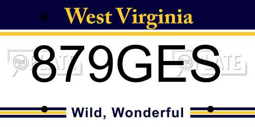 879GES West Virginia License Plate