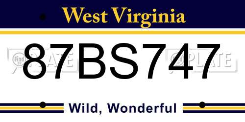 87BS747 West Virginia License Plate