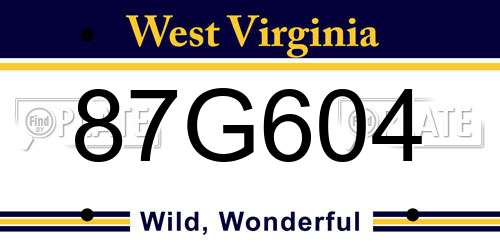 87G604 West Virginia License Plate