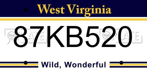 87KB520 West Virginia License Plate