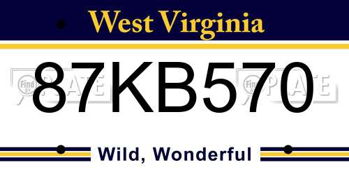 87KB570 West Virginia License Plate