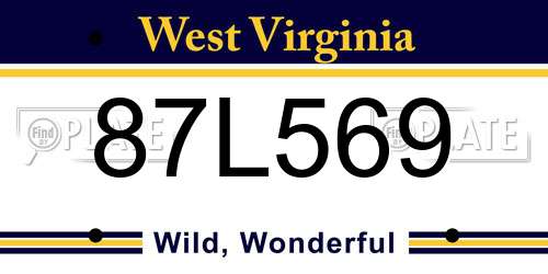 87L569 West Virginia License Plate