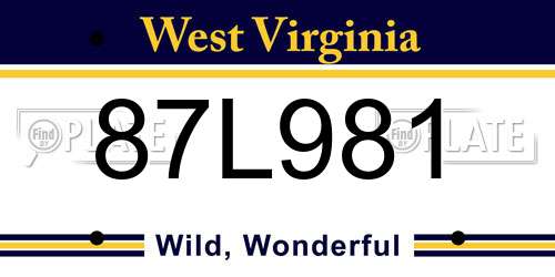 87L981 West Virginia License Plate
