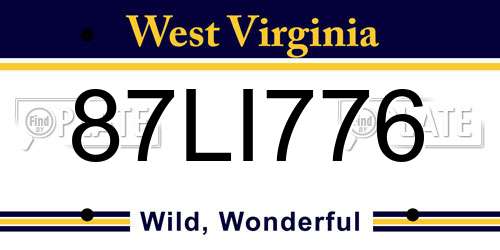 87LI776 West Virginia License Plate