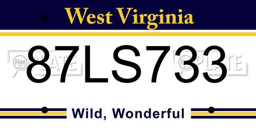 87LS733 West Virginia License Plate