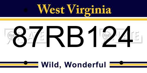 87RB124 West Virginia License Plate