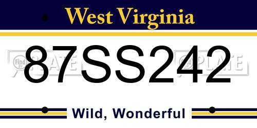 87SS242 West Virginia License Plate