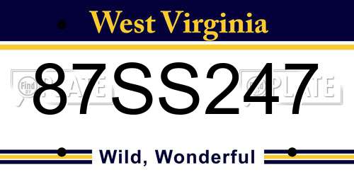87SS247 West Virginia License Plate