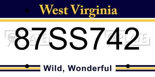 87SS742 West Virginia License Plate