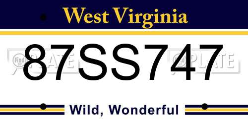 87SS747 West Virginia License Plate