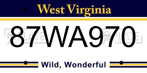 87WA970 West Virginia License Plate