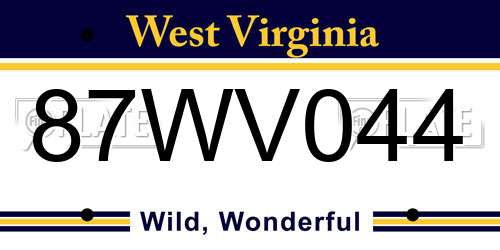 87WV044 West Virginia License Plate