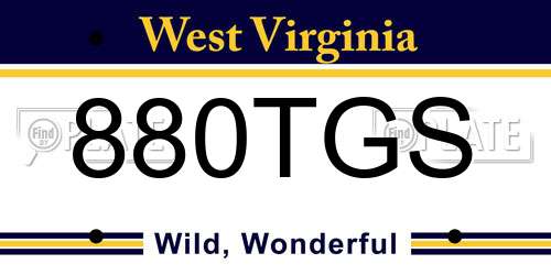 880TGS West Virginia License Plate