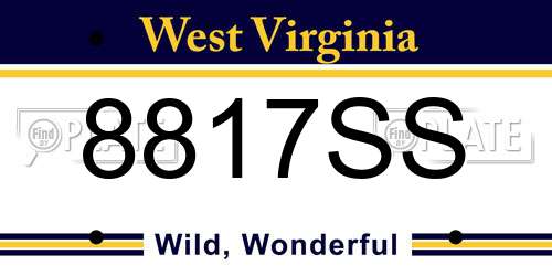 8817SS West Virginia License Plate
