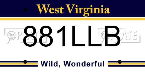 881LLB West Virginia License Plate